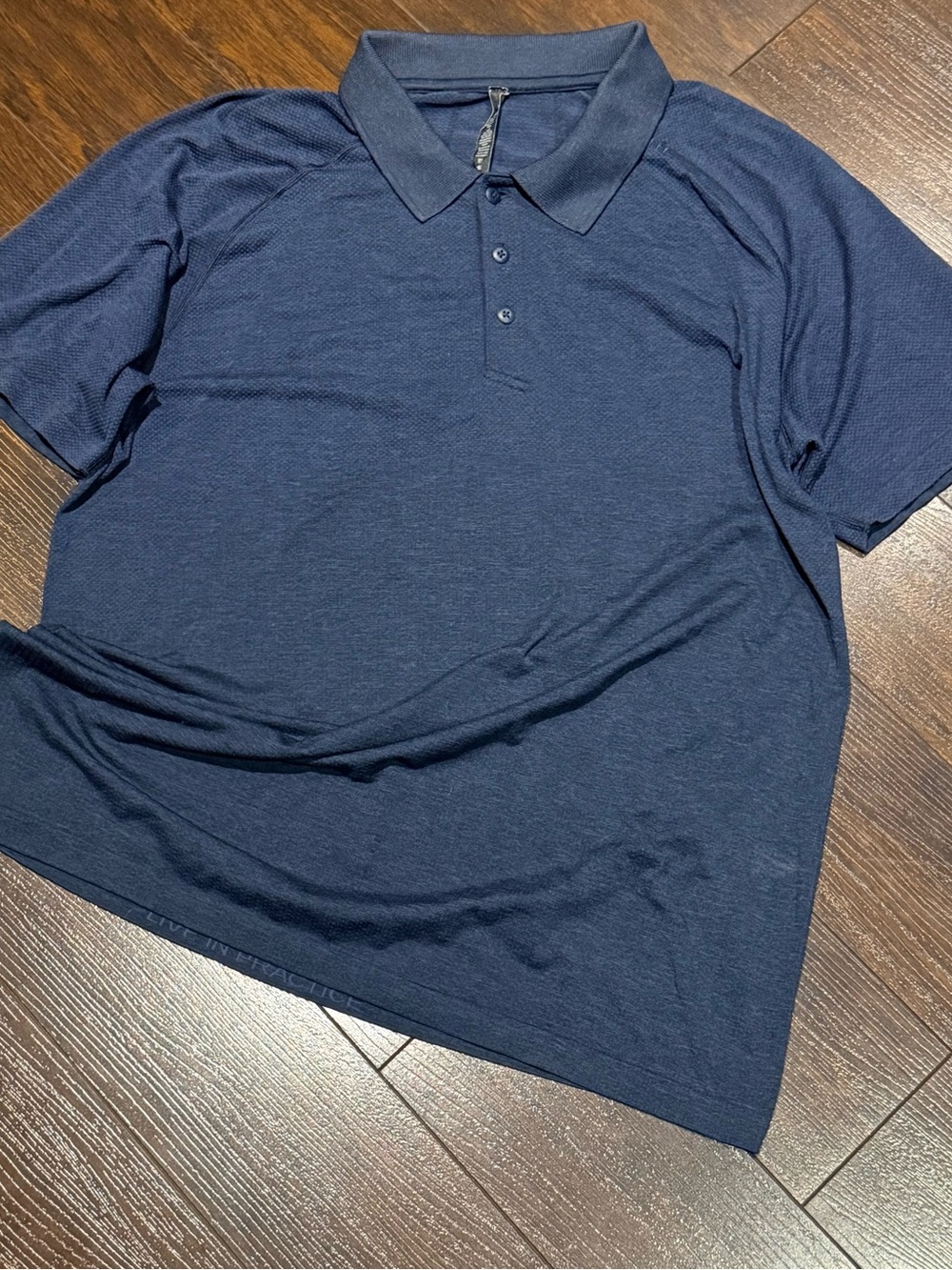LULULEMON Metal Vent Tech Polo Shirt Men’s Size XL Blue Short Sleeve Performance